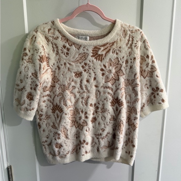 Rachel Zoe Sweaters - Rachel Zoe Cream and Brown Knit Sweater